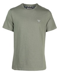 T-shirt girocollo ricamata verde oliva di Barbour