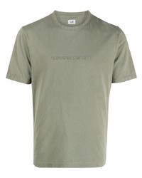 T-shirt girocollo ricamata verde oliva di C.P. Company