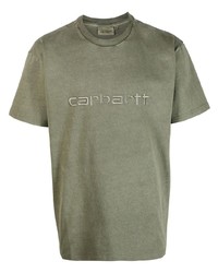 T-shirt girocollo ricamata verde oliva di Carhartt WIP