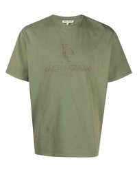 T-shirt girocollo ricamata verde oliva di Each X Other