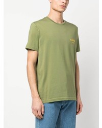T-shirt girocollo ricamata verde oliva di Iceberg