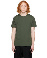 T-shirt girocollo ricamata verde oliva di Frame