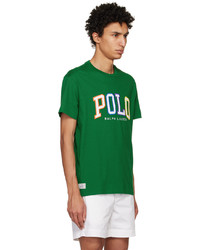 T-shirt girocollo ricamata verde oliva di Polo Ralph Lauren