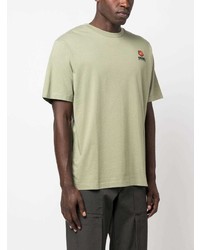T-shirt girocollo ricamata verde oliva di Kenzo