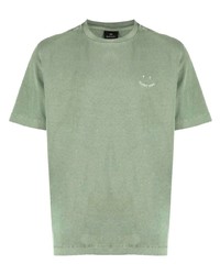 T-shirt girocollo ricamata verde oliva di PS Paul Smith