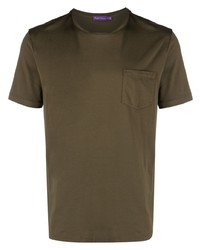 T-shirt girocollo ricamata verde oliva di Ralph Lauren Purple Label