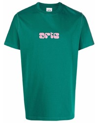 T-shirt girocollo ricamata verde scuro di ARTE