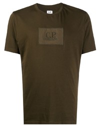 T-shirt girocollo ricamata verde scuro di C.P. Company
