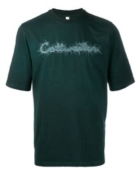 T-shirt girocollo ricamata verde scuro di Cottweiler