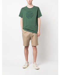 T-shirt girocollo ricamata verde scuro di Billionaire