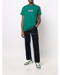 T-shirt girocollo ricamata verde scuro di ARTE
