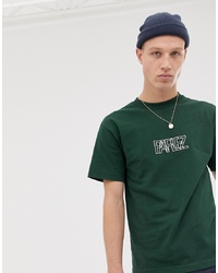 T-shirt girocollo ricamata verde scuro di Parlez
