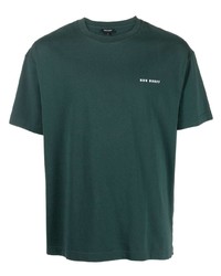 T-shirt girocollo ricamata verde scuro di Ron Dorff
