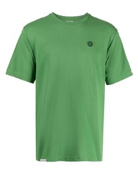 T-shirt girocollo ricamata verde di AAPE BY A BATHING APE