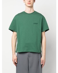 T-shirt girocollo ricamata verde di Charles Jeffrey Loverboy