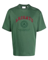 T-shirt girocollo ricamata verde di Axel Arigato