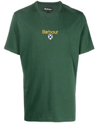 T-shirt girocollo ricamata verde di Barbour
