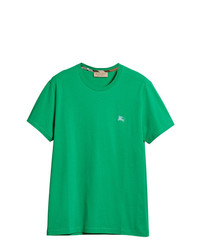 T-shirt girocollo ricamata verde di Burberry