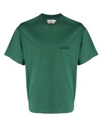 T-shirt girocollo ricamata verde di Charles Jeffrey Loverboy
