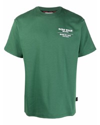 T-shirt girocollo ricamata verde di Gcds