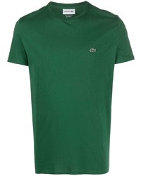 T-shirt girocollo ricamata verde di Lacoste