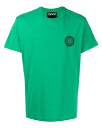 T-shirt girocollo ricamata verde di VERSACE JEANS COUTURE