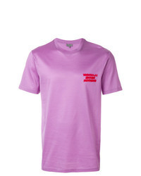 T-shirt girocollo ricamata viola chiaro