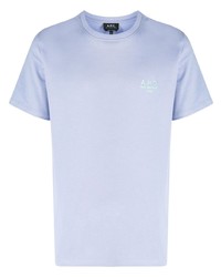 T-shirt girocollo ricamata viola chiaro di A.P.C.