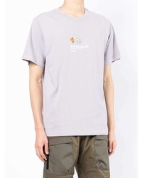 T-shirt girocollo ricamata viola chiaro di Musium Div.