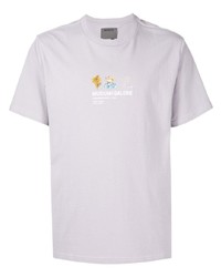 T-shirt girocollo ricamata viola chiaro di Musium Div.