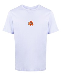 T-shirt girocollo ricamata viola chiaro di Perks And Mini