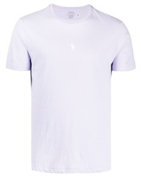 T-shirt girocollo ricamata viola chiaro di Polo Ralph Lauren