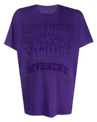 T-shirt girocollo ricamata viola di Givenchy