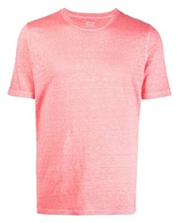 T-shirt girocollo rosa di 120% Lino