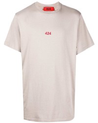 T-shirt girocollo rosa di 424