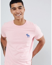 T-shirt girocollo rosa di Abercrombie & Fitch