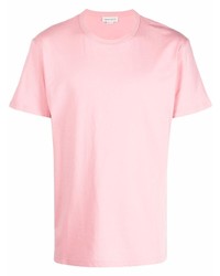 T-shirt girocollo rosa di Alexander McQueen