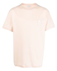 T-shirt girocollo rosa di Alexander McQueen