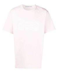 T-shirt girocollo rosa di Alexander Wang