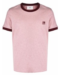 T-shirt girocollo rosa di Ami Paris