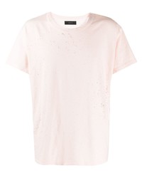 T-shirt girocollo rosa di Amiri