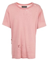 T-shirt girocollo rosa di Amiri