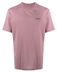 T-shirt girocollo rosa di Armani Exchange