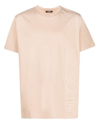 T-shirt girocollo rosa di Balmain