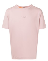 T-shirt girocollo rosa di BOSS