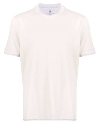 T-shirt girocollo rosa di Brunello Cucinelli
