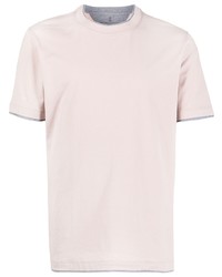 T-shirt girocollo rosa di Brunello Cucinelli
