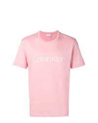 T-shirt girocollo rosa di Calvin Klein