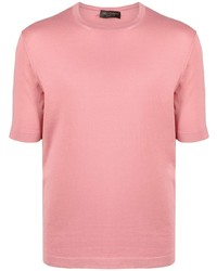 T-shirt girocollo rosa di Dell'oglio
