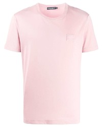 T-shirt girocollo rosa di Dolce & Gabbana